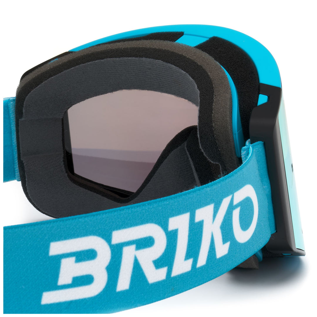 Masque de ski enfant bleu céruléen clair avec verre cylindrique main
