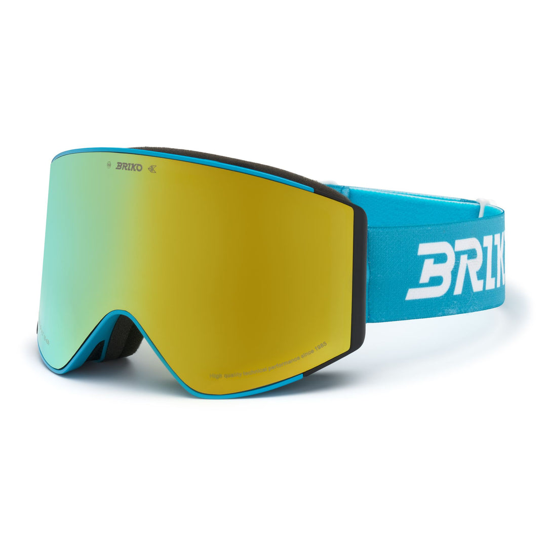 Masque de ski enfant bleu céruléen clair avec verre cylindrique main