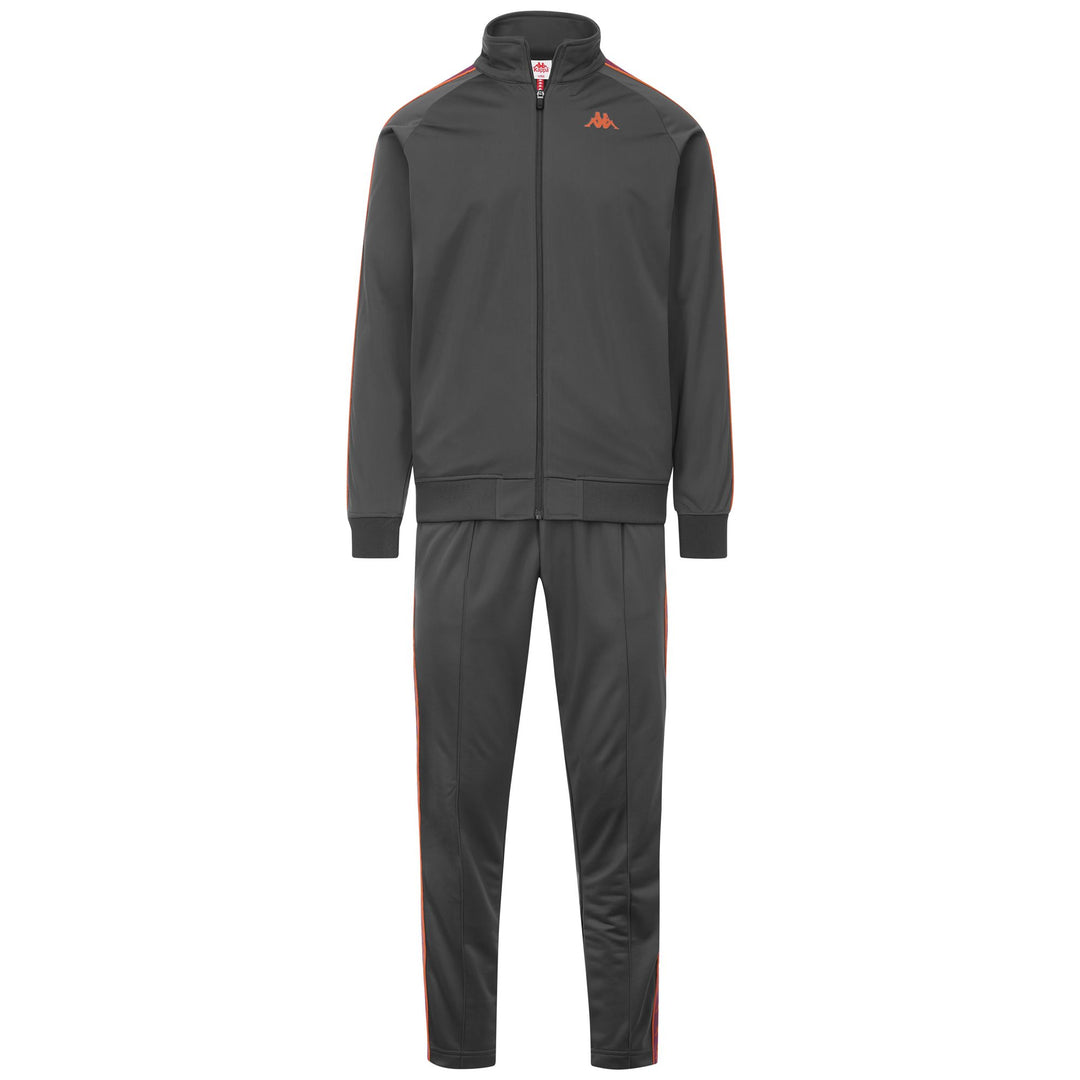 Grey men's slim fit tracksuit with Omini logo and pockets 01