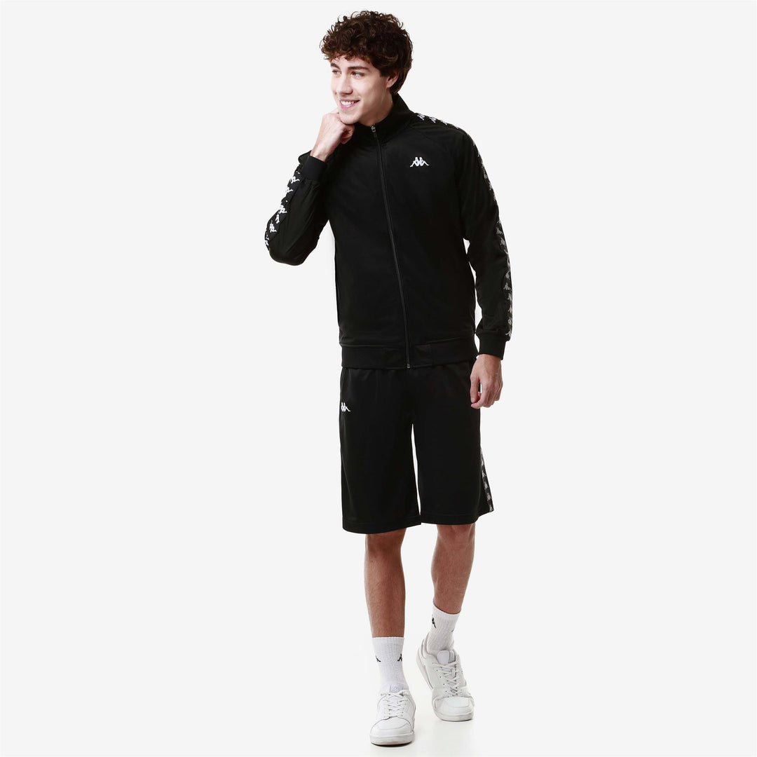 Sudadera deportiva de forro polar negra de corte ajustado para hombre. main