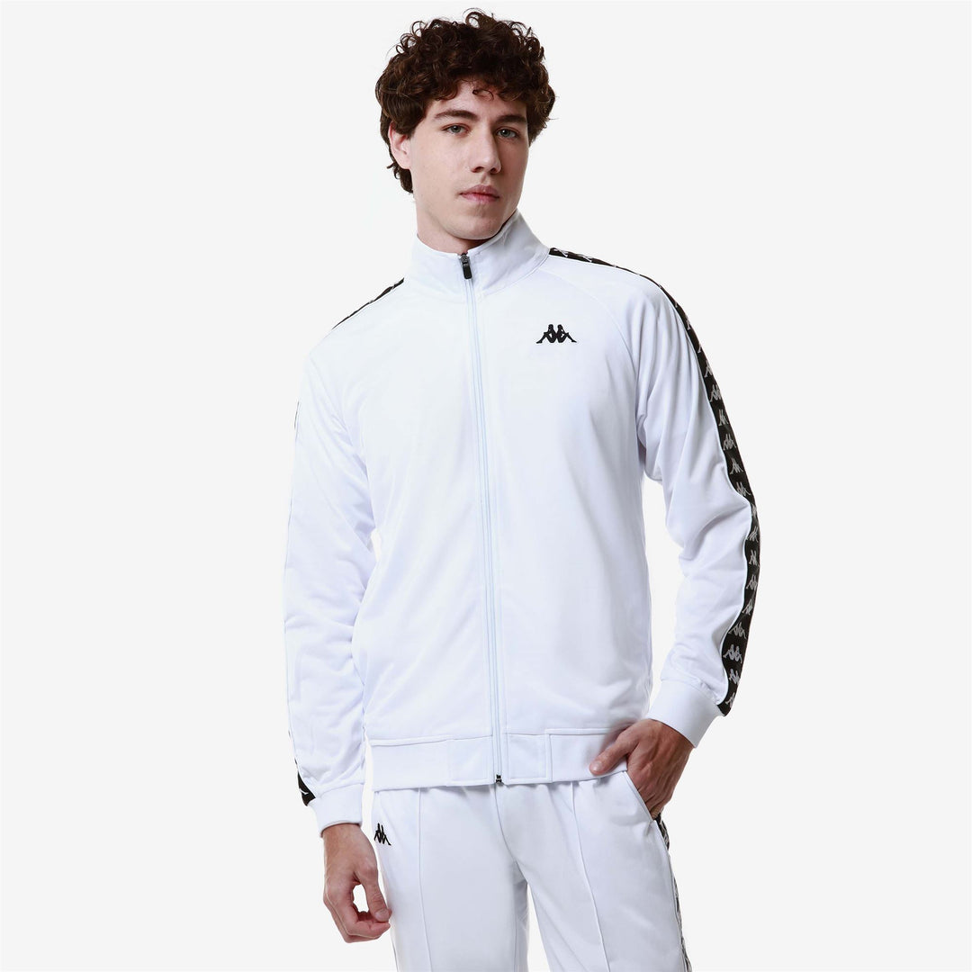 White Men's Slim Fit Sportswear Fleece Sweatshirt main