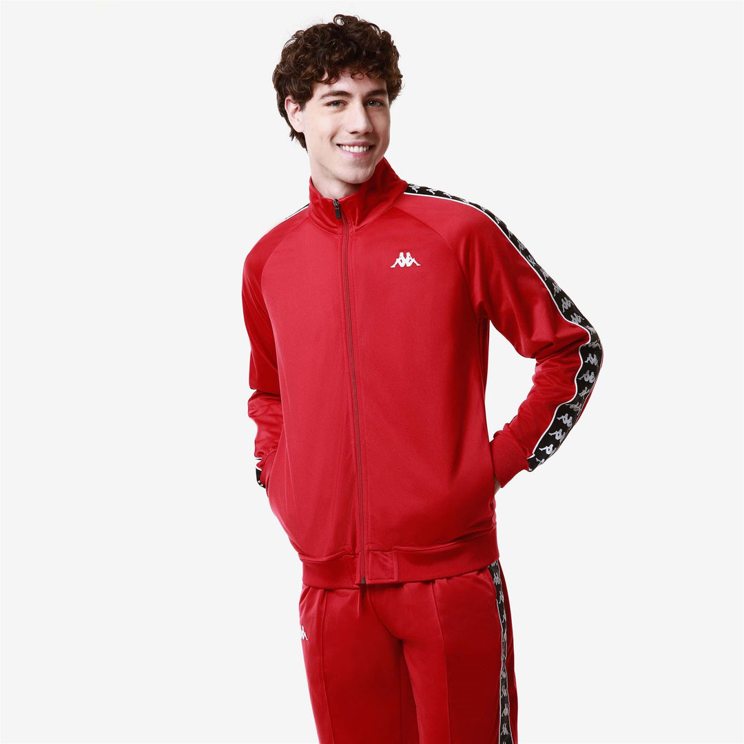 Red Men's Slim Fit Sportswear Sweatshirt in Brushed Tricot 01