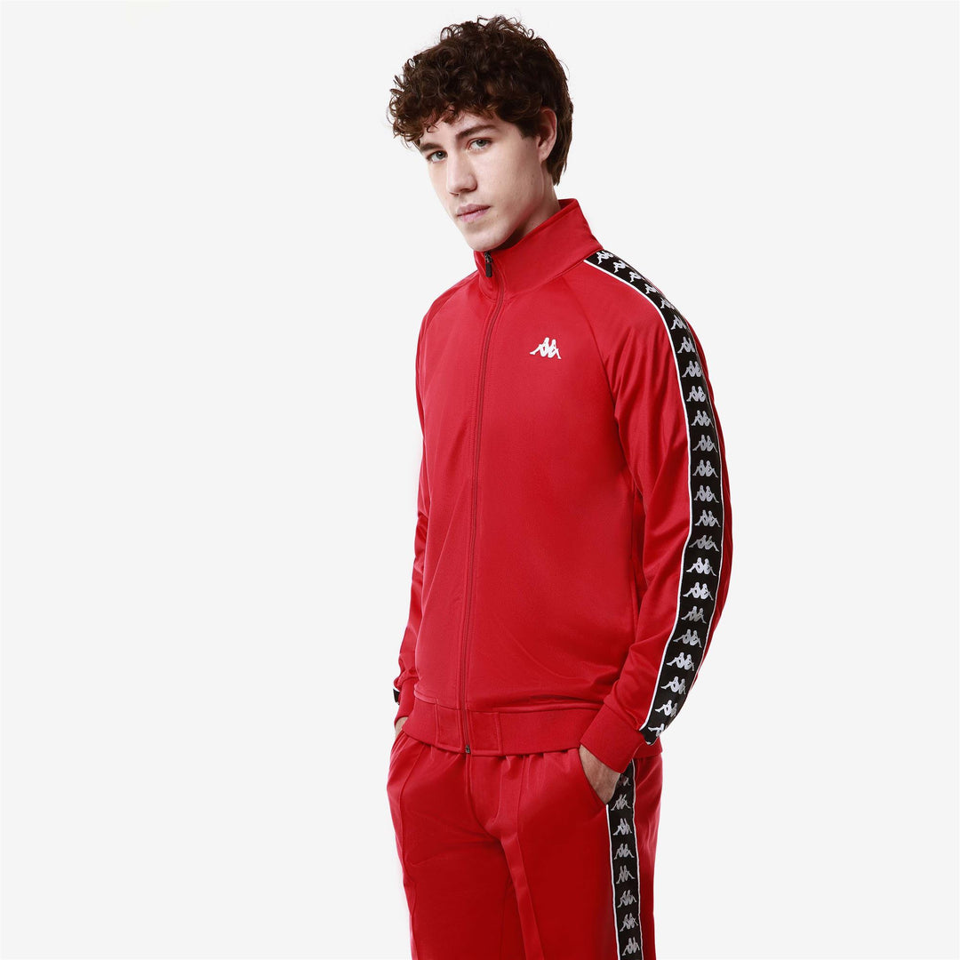 Red Men's Slim Fit Sportswear Sweatshirt in Brushed Tricot main