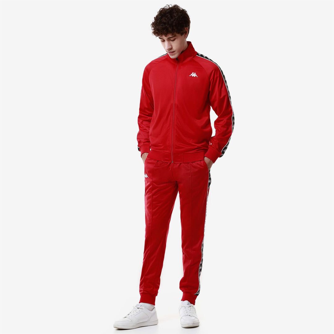 Felpa sportiva slim fit in pile rosso da uomo 01