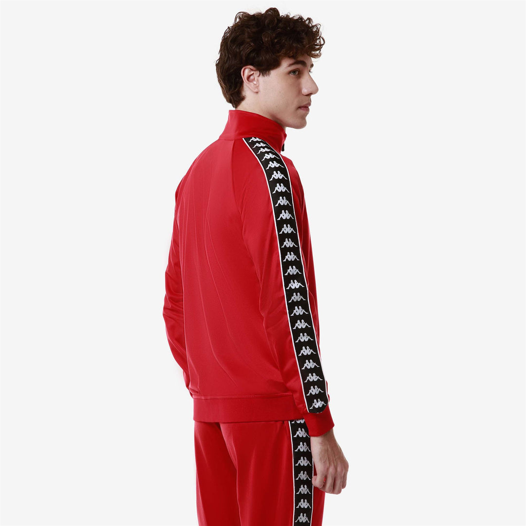 Red Men's Slim Fit Sportswear Sweatshirt in Brushed Tricot main