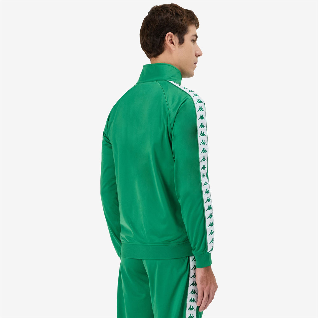 Giacca Sportiva Fleece Slim Fit Uomo Verde e Bianca main