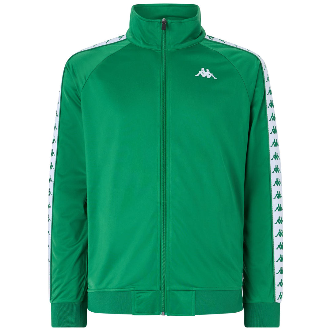 Giacca Sportiva Fleece Slim Fit Uomo Verde e Bianca main