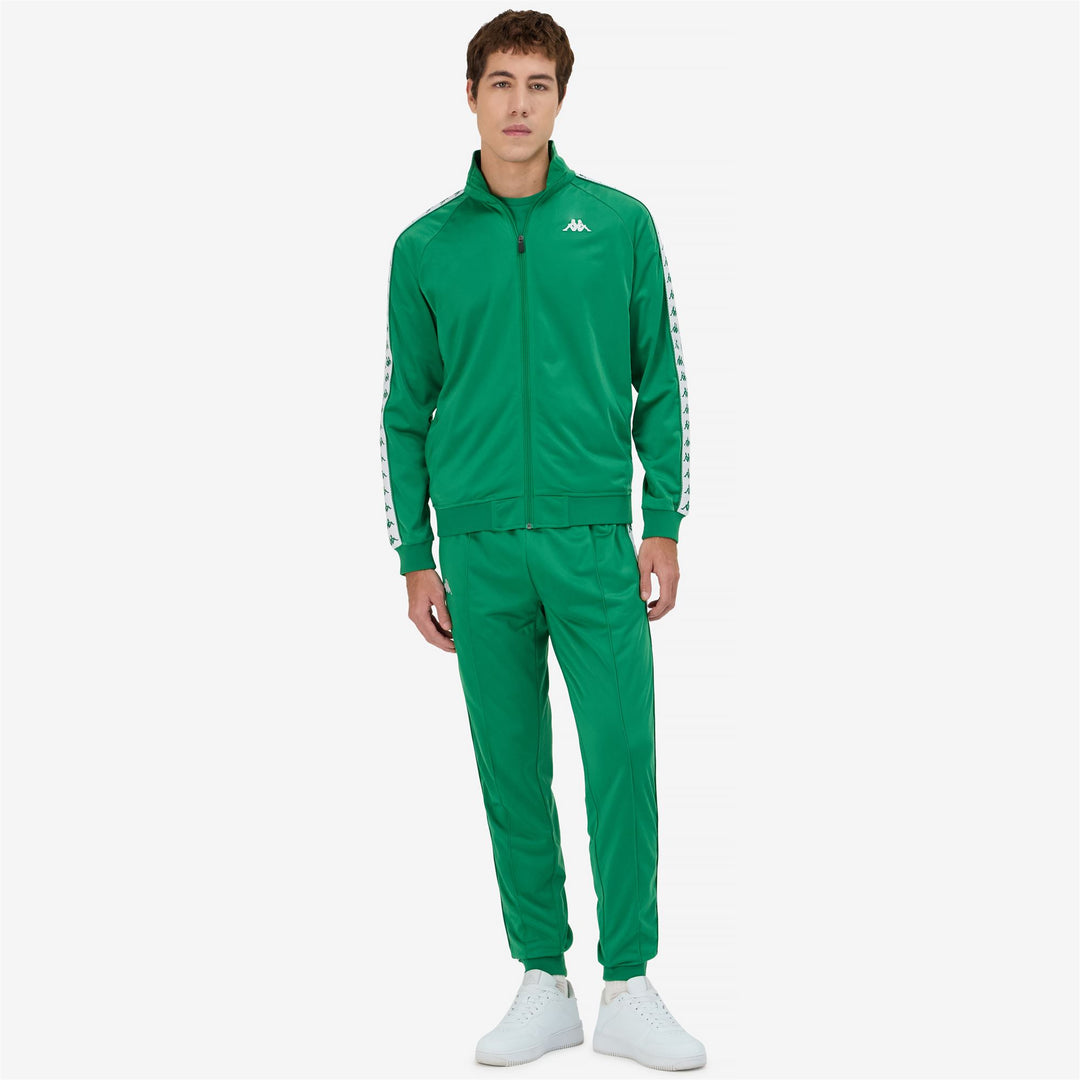 Giacca Sportiva Fleece Slim Fit Uomo Verde e Bianca main