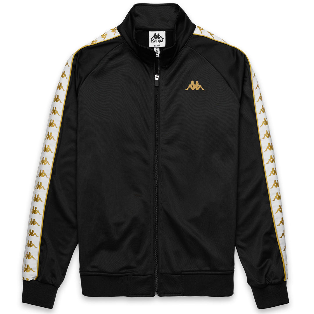 Giacca in pile slim fit da uomo nera con cerniera completa e dettagli con logo 01