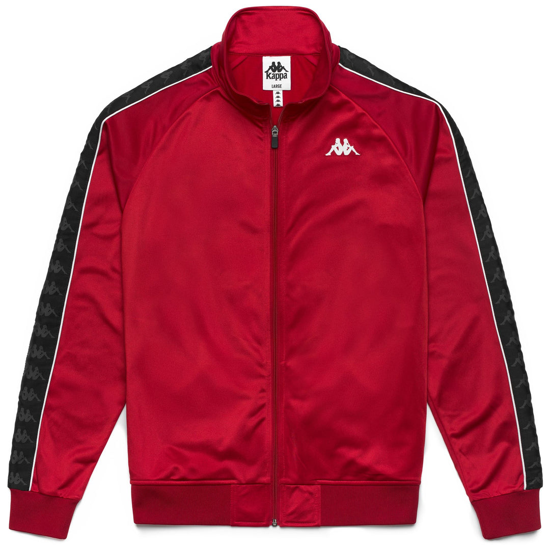 Red Men's Slim Fit Fleece Jacket with Full Zip and Logo main