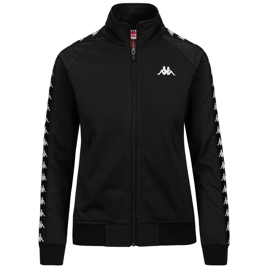 Polaire de sport noire pour femme, coupe ajustée, avec bordures côtelées 01