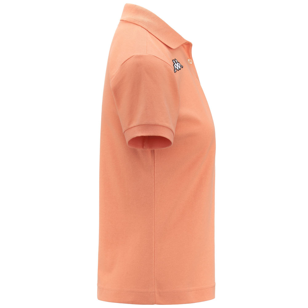 Polo Shirts Woman LOGO   SHARAS WSS Polo ORANGE PEACH Dressed Front (jpg Rgb)	