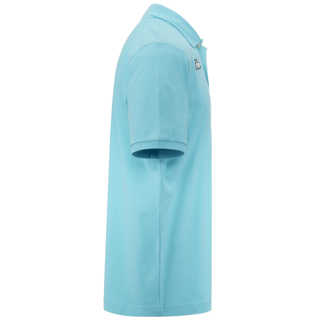 Polo Shirts Man LOGO  SHARAS MSS Polo TURQUOISE CURACAO Dressed Side (jpg Rgb)		
