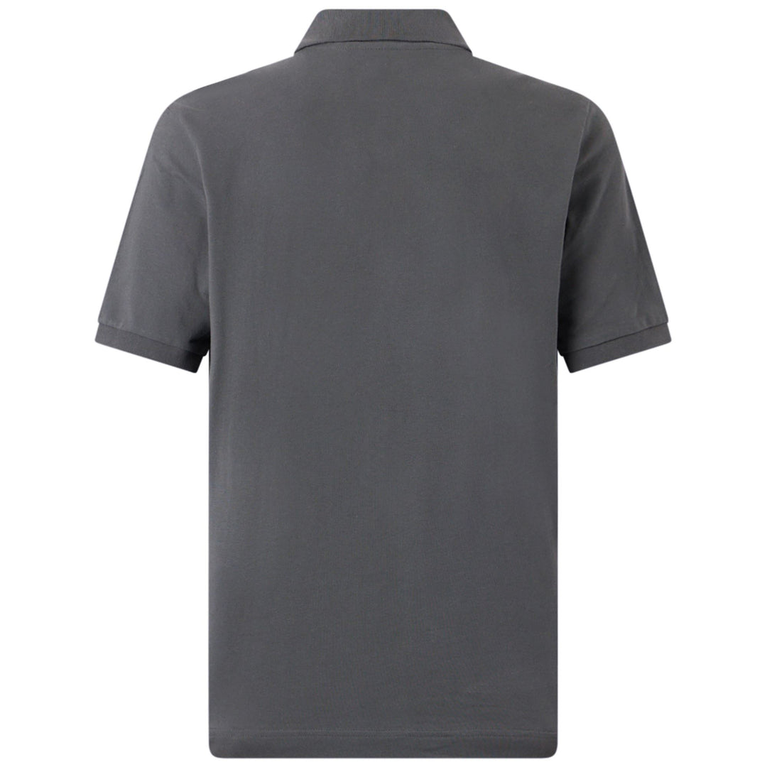 Grey Men's Cotton Polo Shirt with Embroidered Logo main