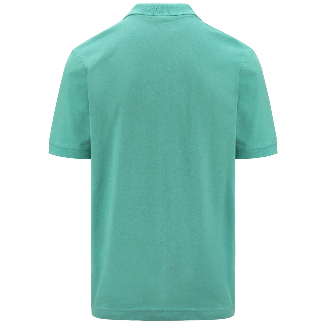 Polo Shirts Man LOGO  SHARAS MSS Polo GREEN LAGOON Dressed Side (jpg Rgb)		