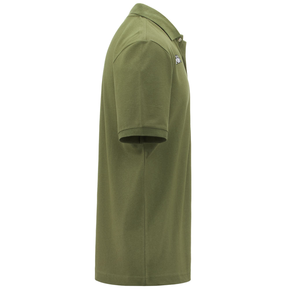 Polo Shirts Man LOGO  SHARAS MSS Polo GREEN MILTARY Dressed Front (jpg Rgb)	