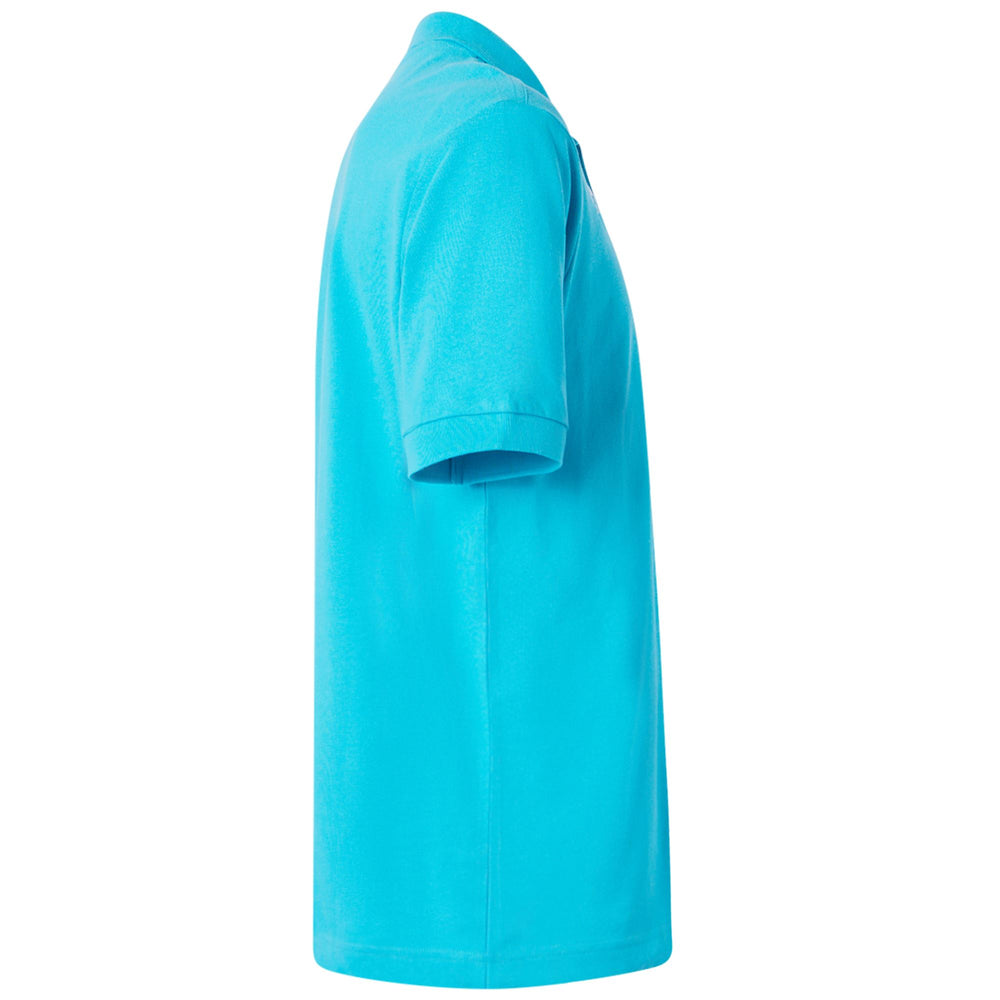 Turquoise Blue Men's Cotton Polo Shirt with Logo 02