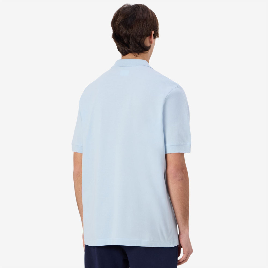 Polo de sport bleu pour homme, coupe classique, en coton main