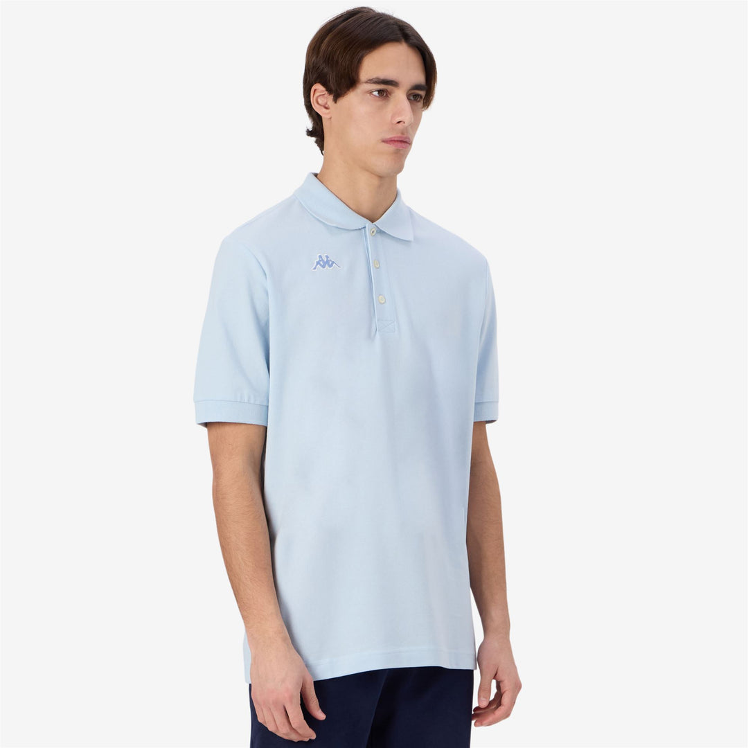 Polo de sport bleu pour homme, coupe classique, en coton main
