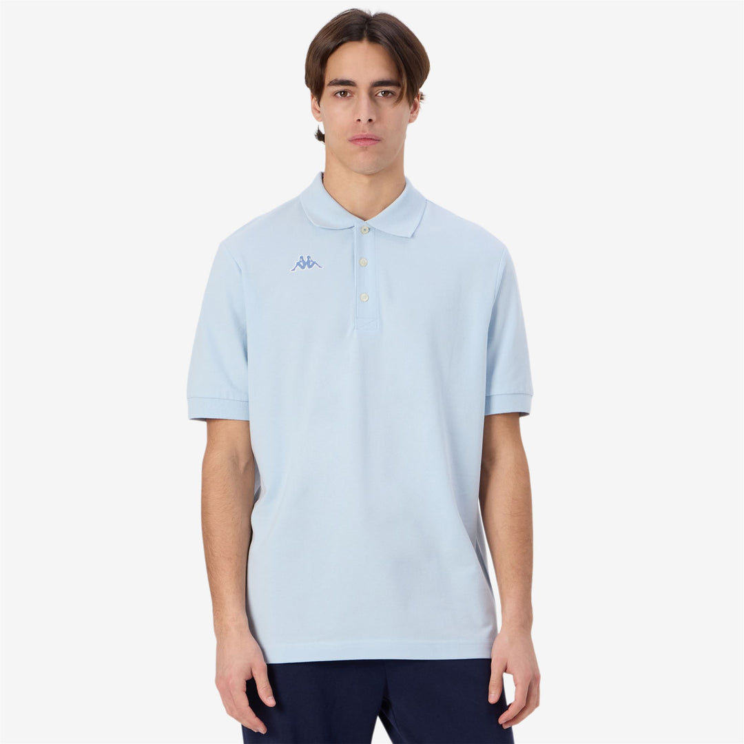 Polo de sport bleu pour homme, coupe classique, en coton main