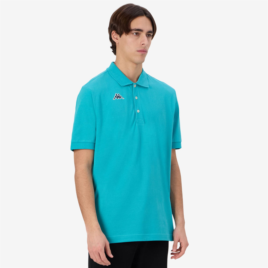 Polo Shirt Sportiva in Cotone Uomo Verde Navy main