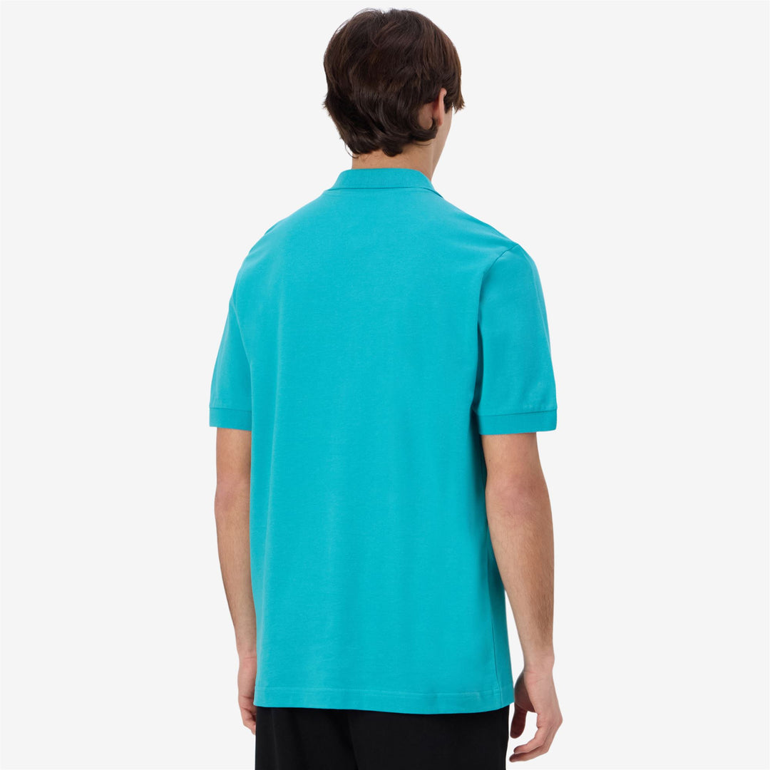 Polo Shirt Sportiva in Cotone Uomo Verde Navy main