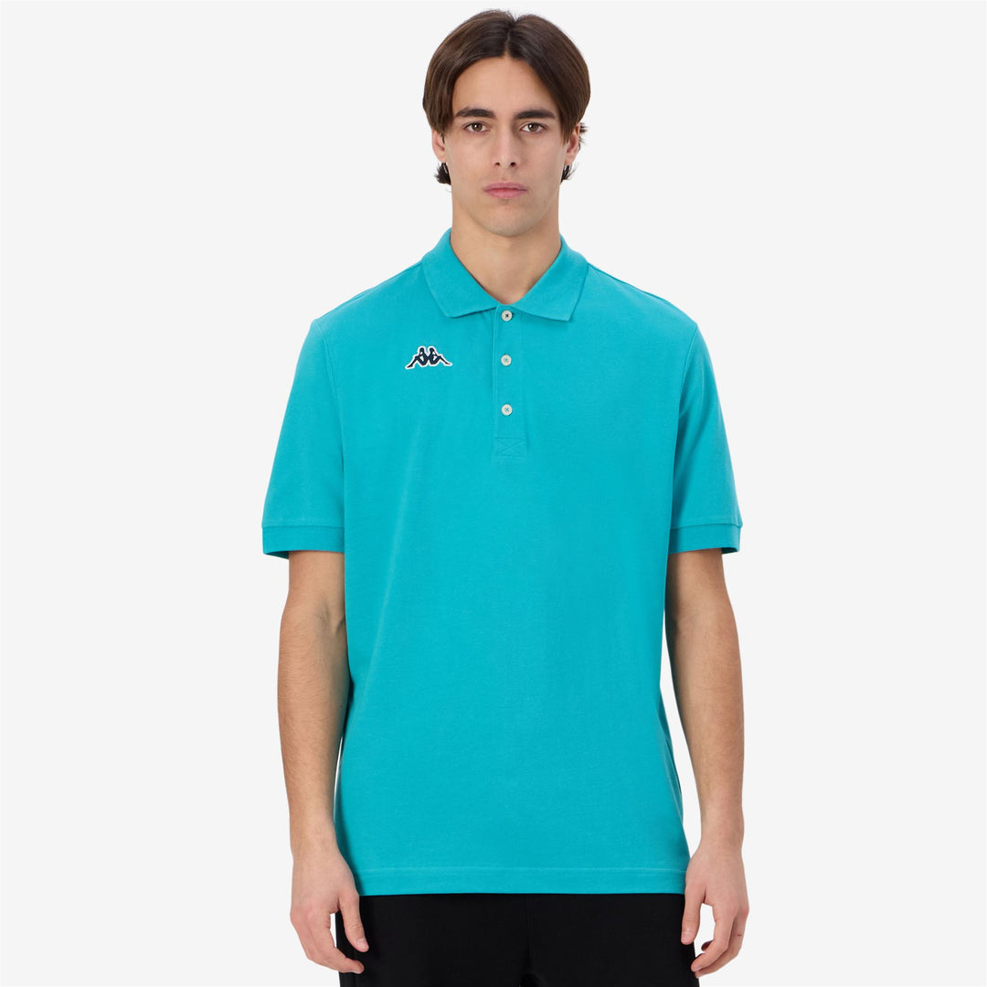 Polo Shirt Sportiva in Cotone Uomo Verde Navy main