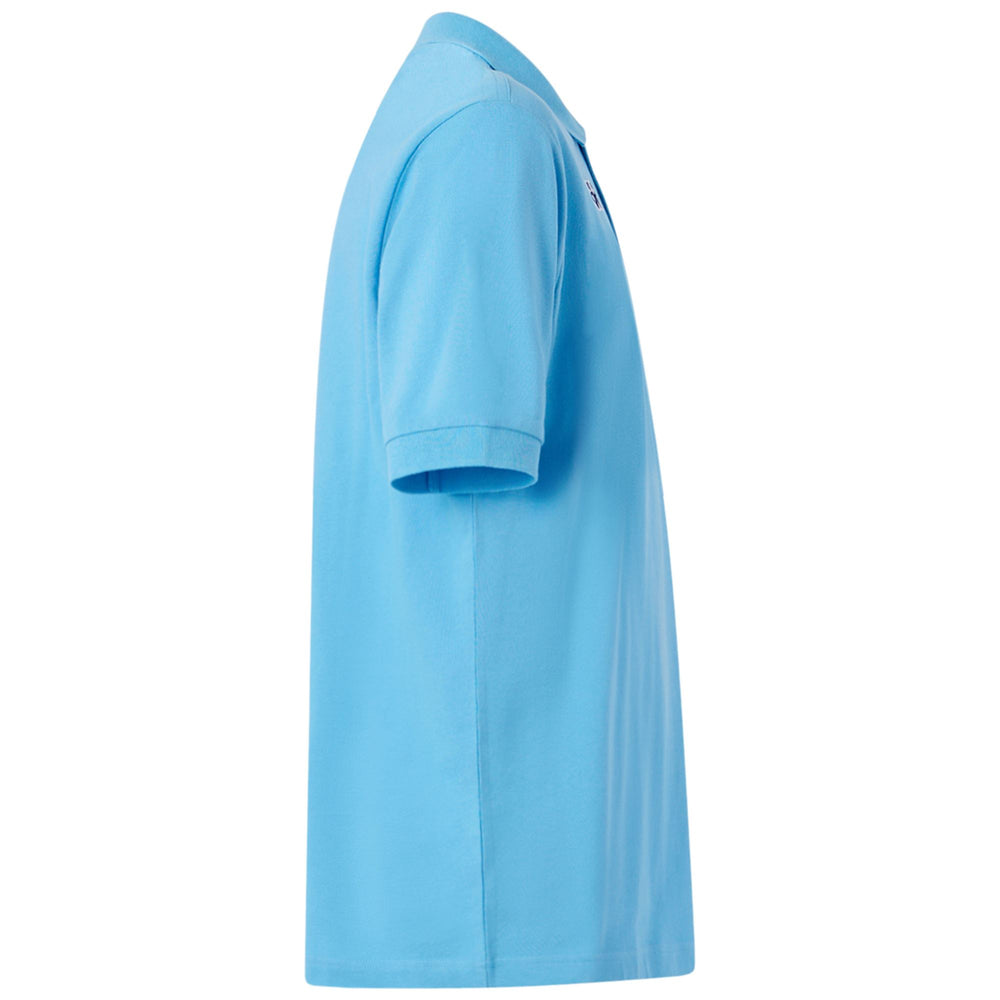 Ethereal Blue Men's Cotton Polo Shirt with Logo 02