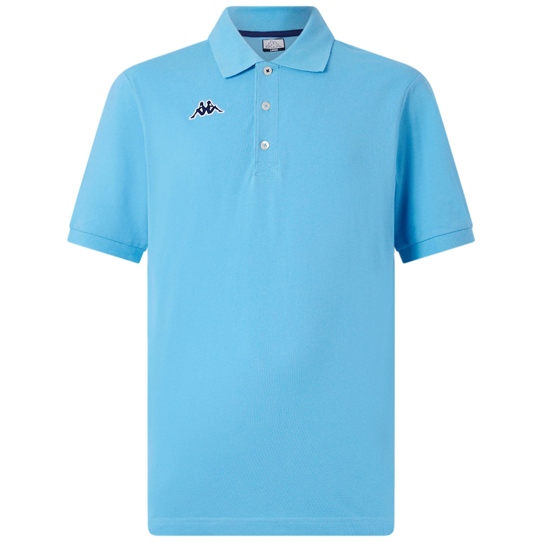 Ethereal Blue Men's Cotton Polo Shirt with Logo 01
