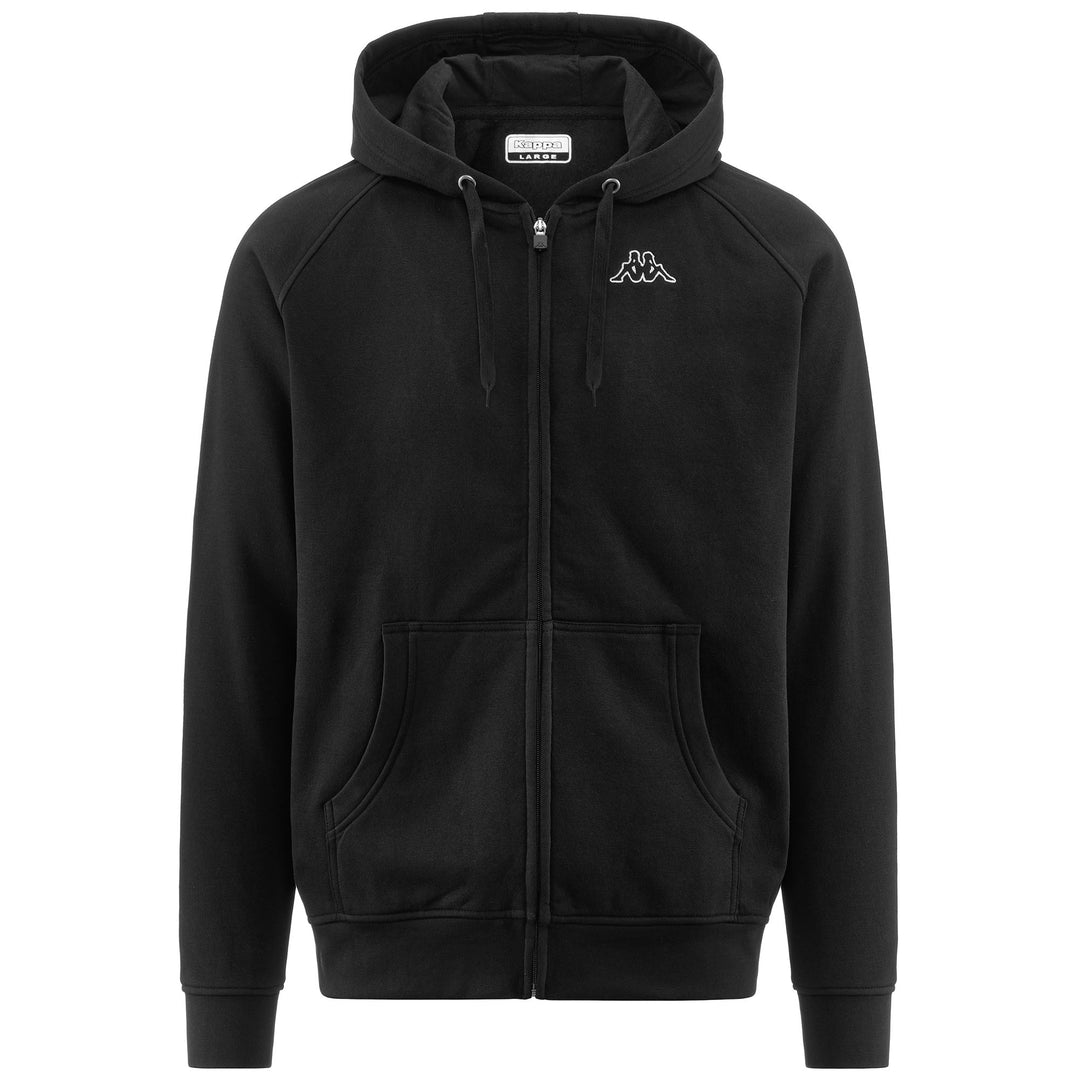 Sudadera con capucha deportiva de polar negra para hombre 01