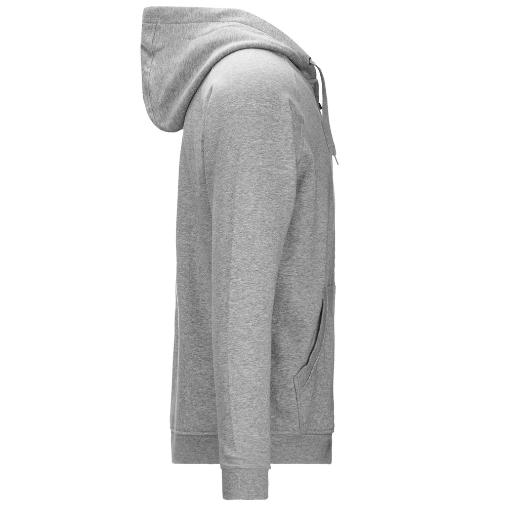 Sudadera con capucha de polar gris de corte entallado para hombre con cremallera completa y bolsillo tipo canguro 02