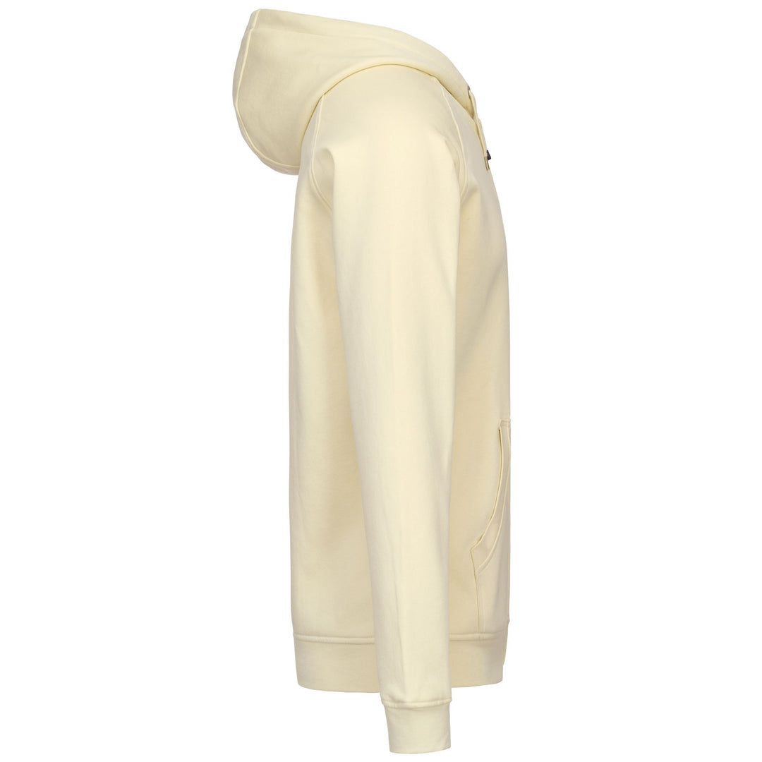 Sudadera con capucha de polar blanca, ajustada, con cremallera completa y bolsillo tipo canguro para hombre main