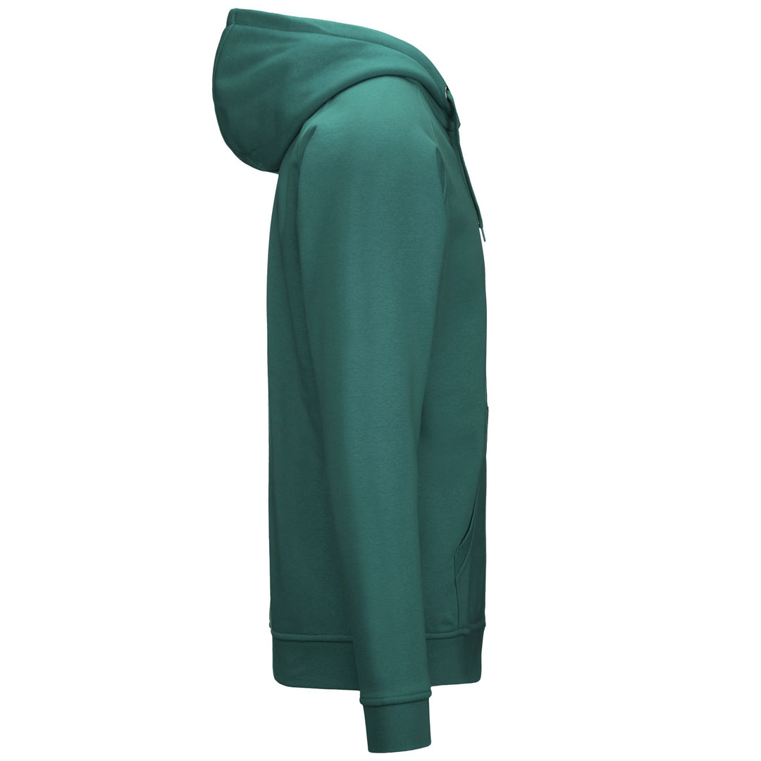 Sudadera con capucha y cremallera completa de corte entallado para hombre de Green Jasper con bolsillo tipo canguro main