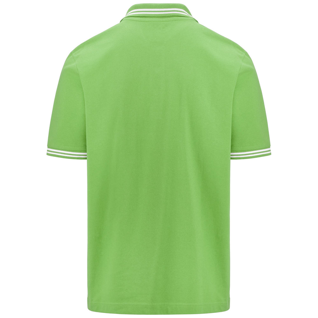 Polo Shirts Man LOGO MALTAX 5 MSS Polo GREEN - WHITE Dressed Side (jpg Rgb)		