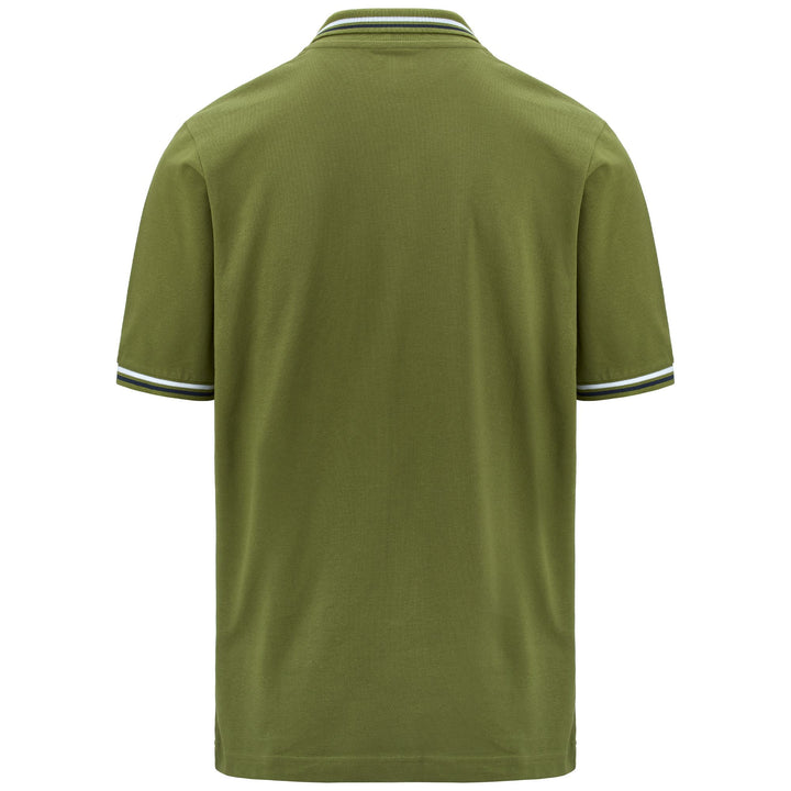 Polo Shirts Man LOGO MALTAX 5 MSS Polo GREEN MILITARY - BLUE MARINE - WHITE Dressed Side (jpg Rgb)		