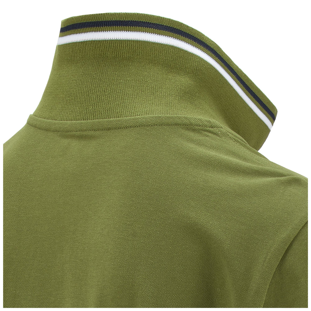 Polo Shirts Man LOGO MALTAX 5 MSS Polo GREEN MILITARY - BLUE MARINE - WHITE Dressed Back (jpg Rgb)		