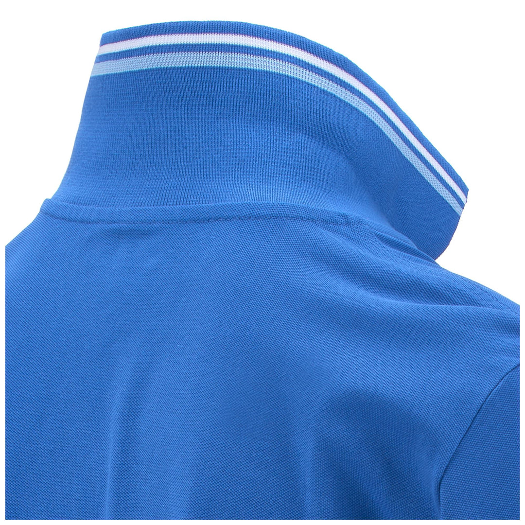 Polo Shirts Man LOGO MALTAX 5 MSS Polo BLUE ROYAL - AZURE LT MARINE - WHITE Dressed Back (jpg Rgb)		
