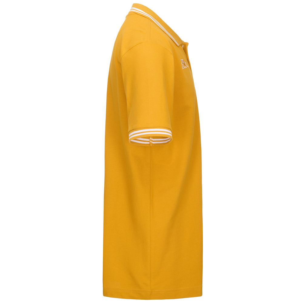 Polo da uomo regular fit color giallo oro con logo ricamato 02