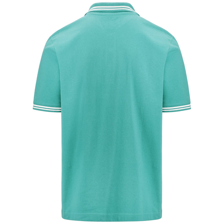 Polo Shirts Man LOGO MALTAX 5 MSS Polo GREEN LAGOON Dressed Side (jpg Rgb)		