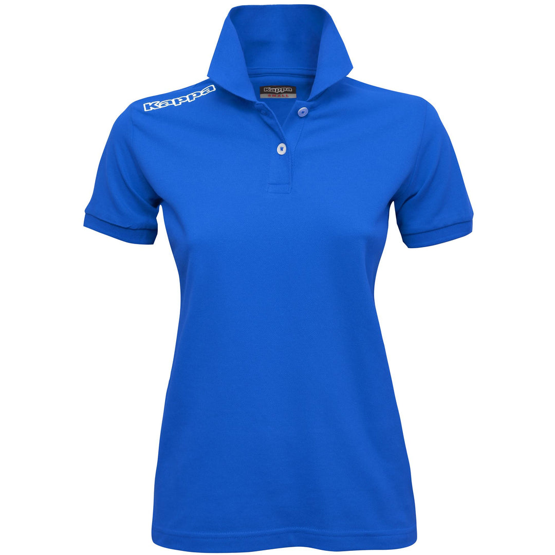Blue Women's Slim Fit Polo Shirt with Button Placket 01