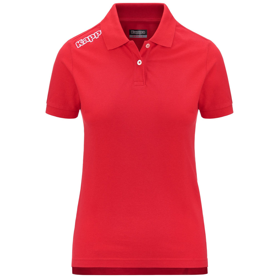 Red Women's Slim Fit Cotton Polo Shirt for Training 01