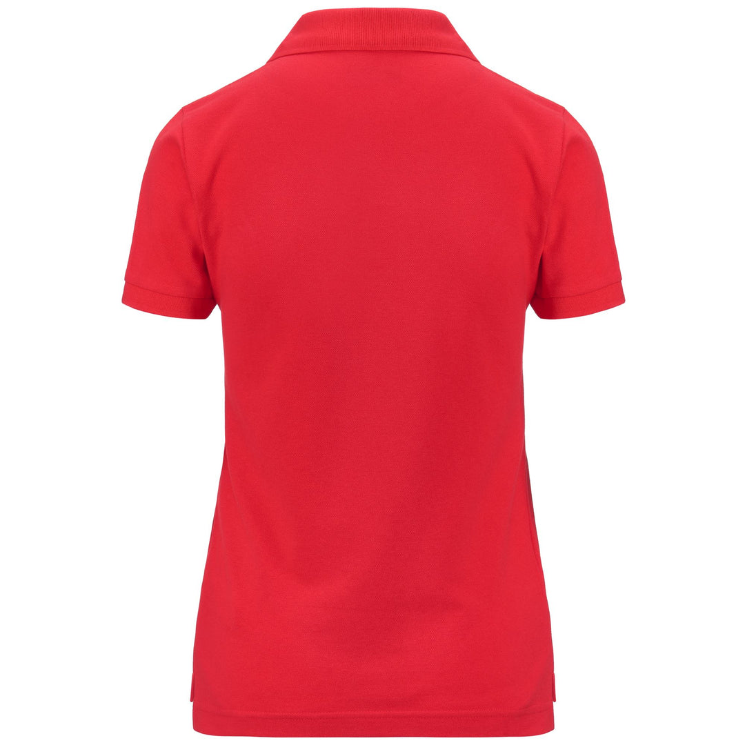 Polo rouge en coton pour femme, coupe ajustée, idéal pour l'entraînement main