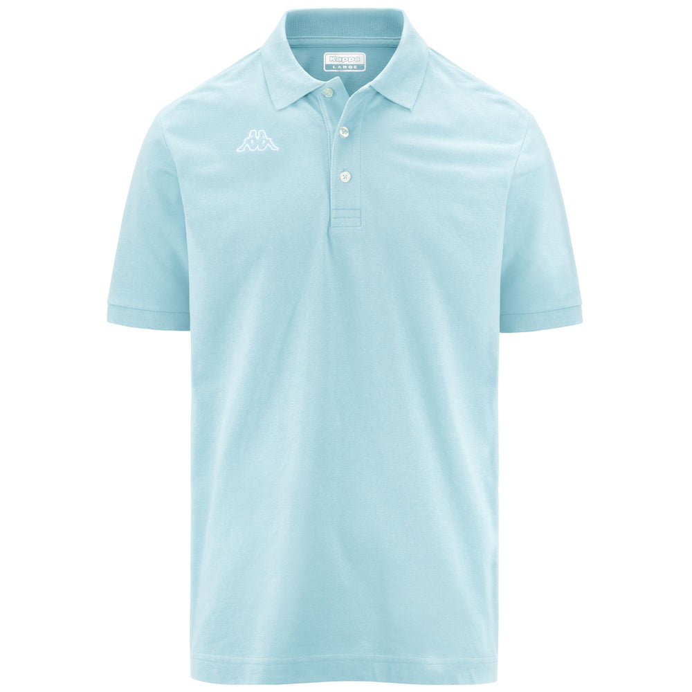 Baby Blue Men's Cotton Polo Shirt with Logo 02