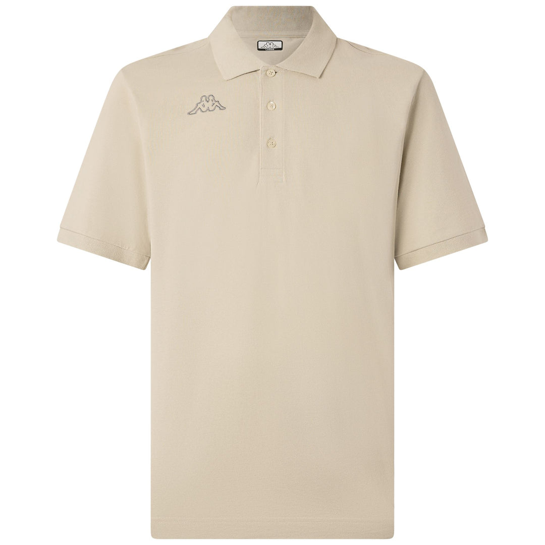 Beige Yellow Men's Cotton Polo Shirt with Logo 01