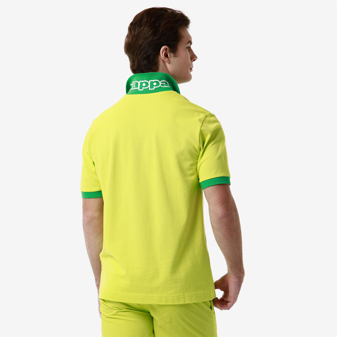 Polo Shirts Man LOGO  LIFE MSS Polo GREEN PRIMROSE - GREEN FERN Detail Double				