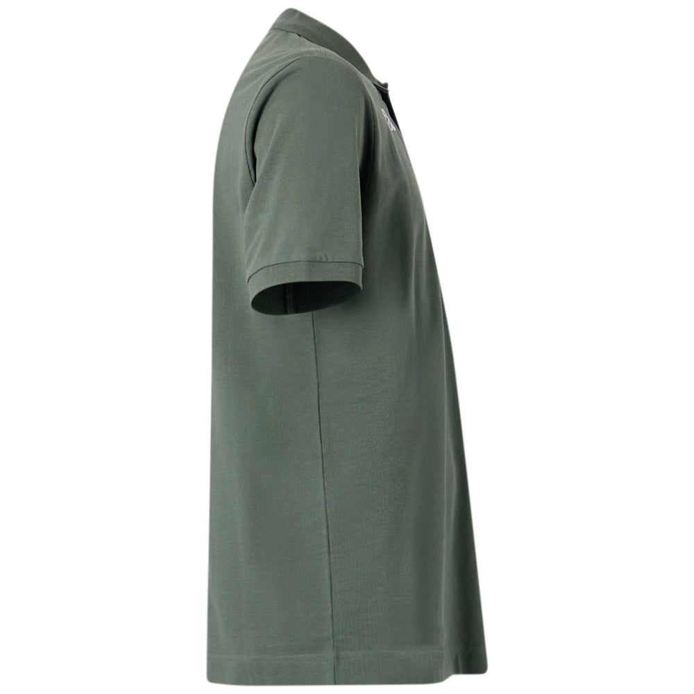 Grey green Men's Cotton Polo Shirt with Short Sleeves 02