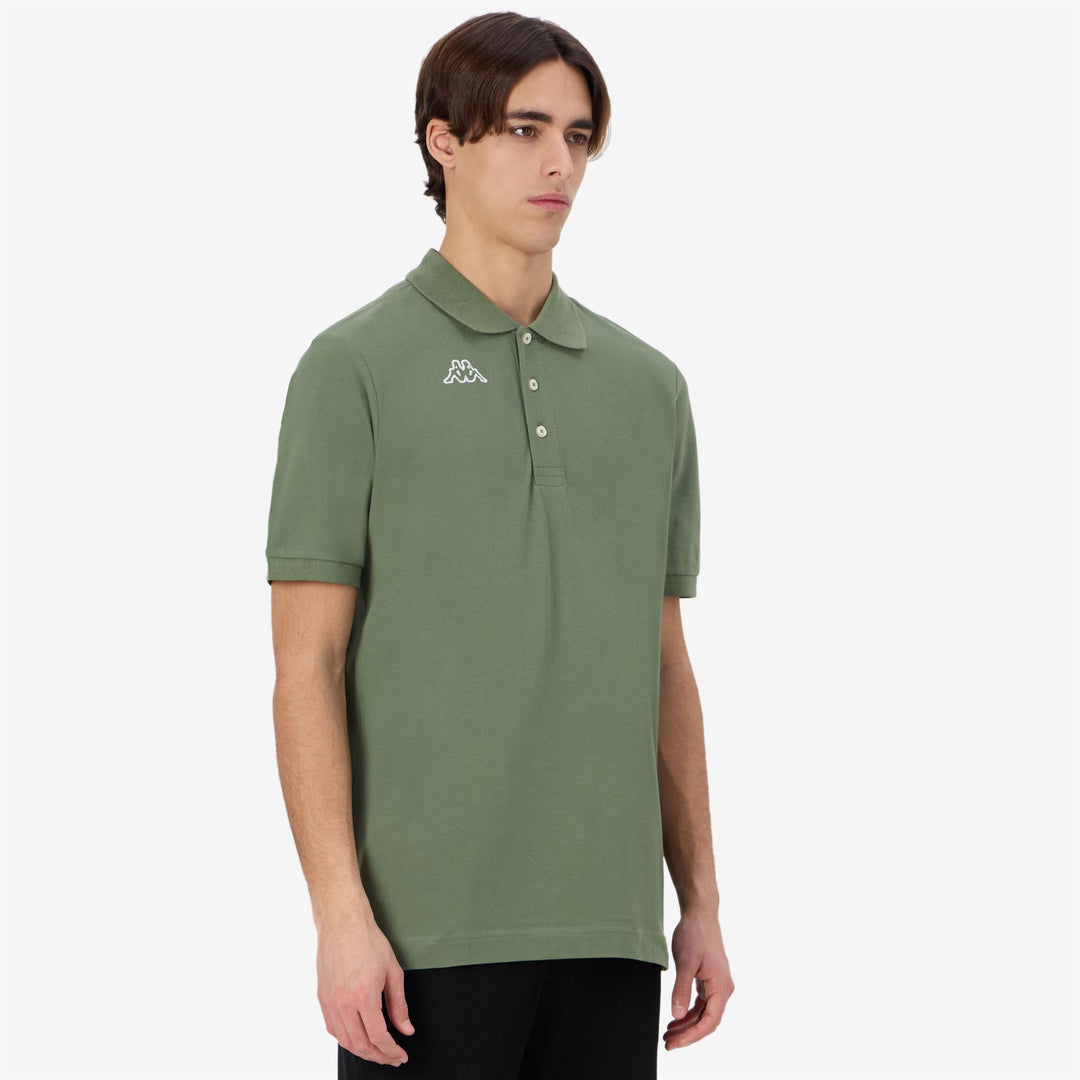Polo Shirt Sportiva Uomo in Cotone Verde Oliva main