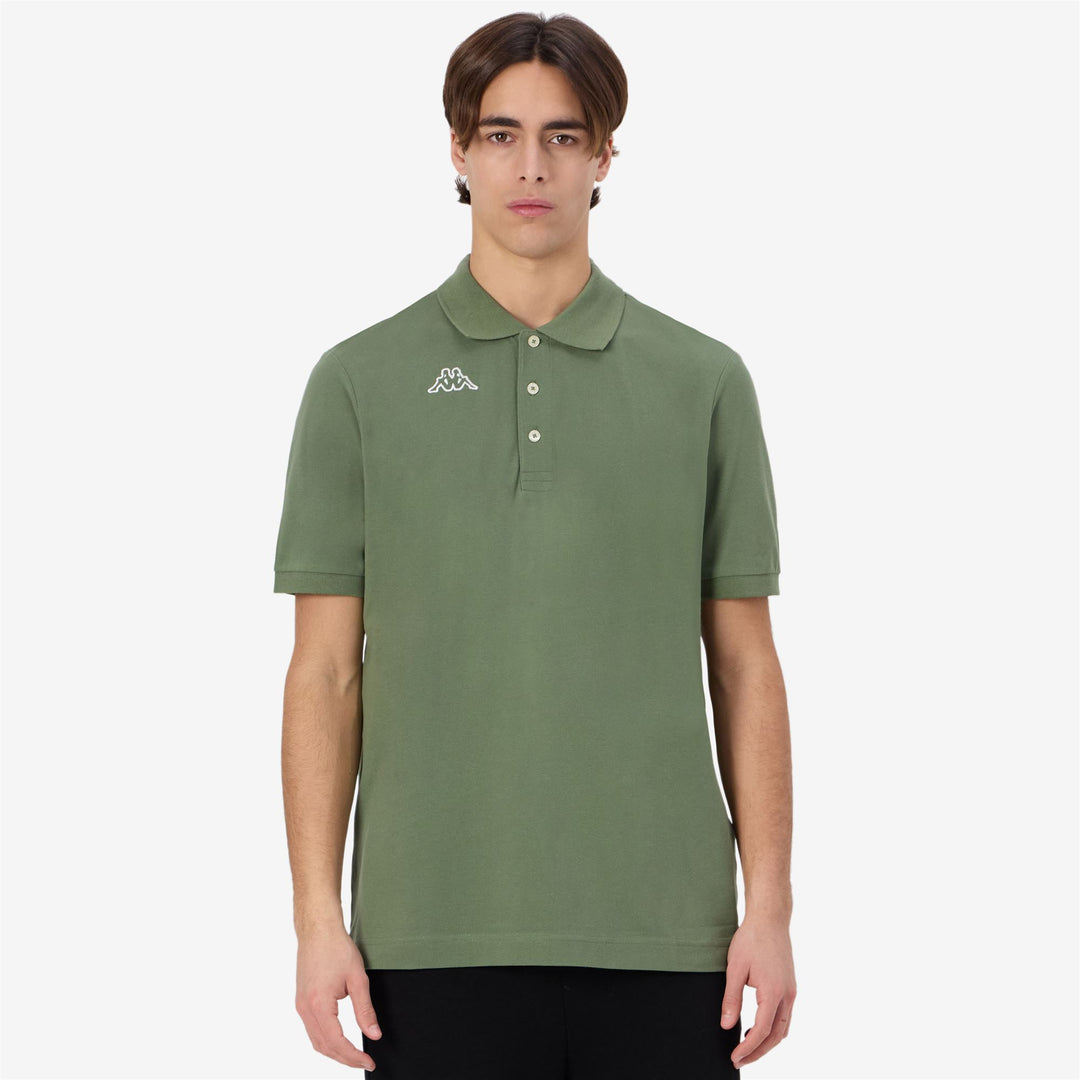 Polo Shirt Sportiva Uomo in Cotone Verde Oliva main