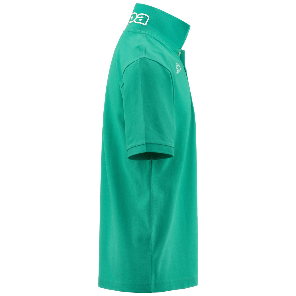 Polo Shirts Man LOGO  LIFE MSS Polo GREEN POOL Dressed Front (jpg Rgb)	