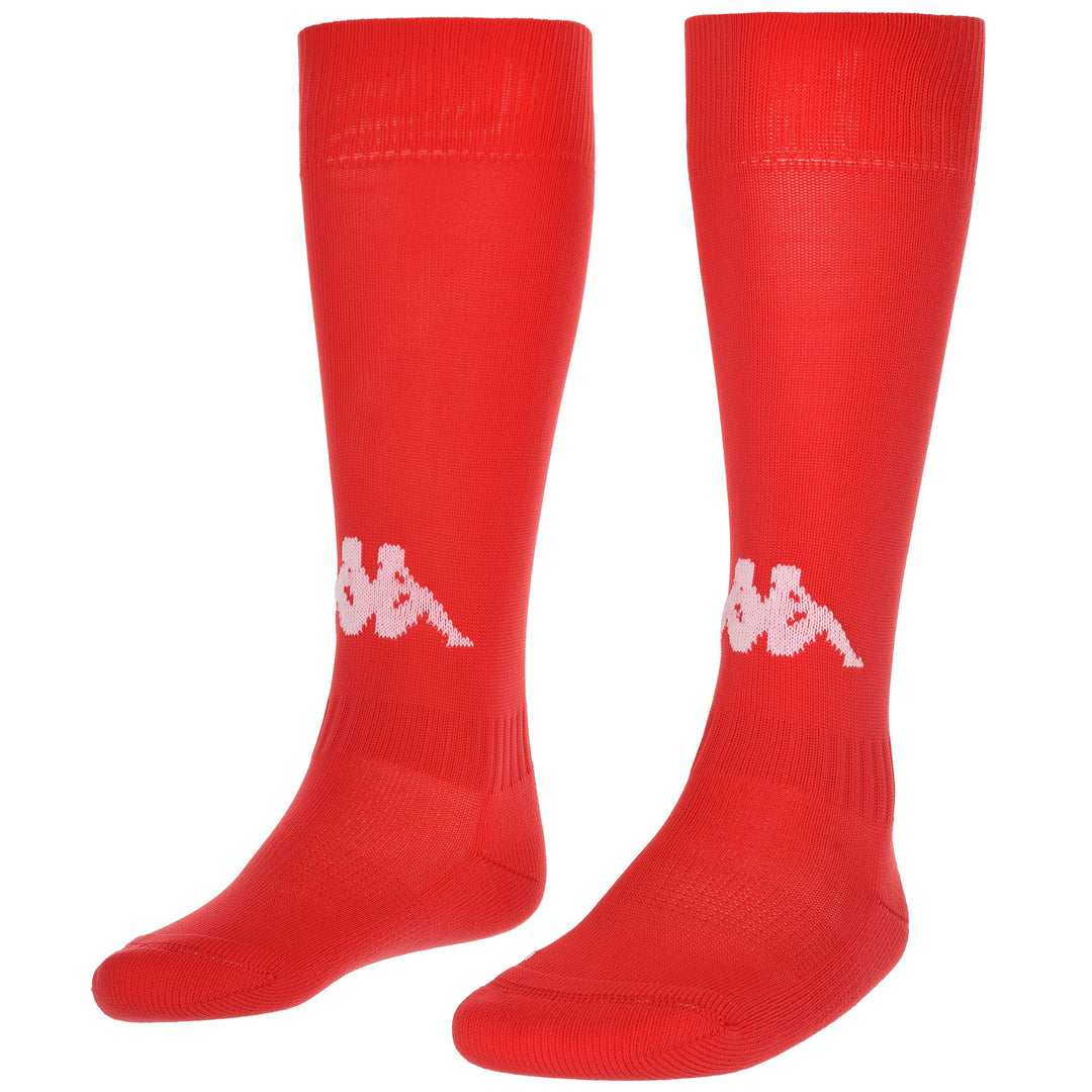 Calcetines de fútbol rojos hasta la rodilla para hombre (paquete de 3) con agarre 01